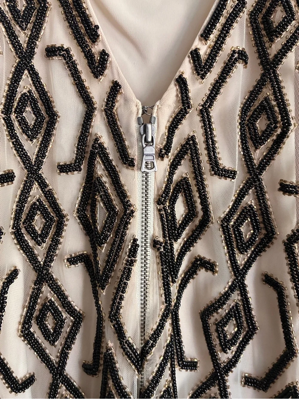 Alice + Olivia Arlette Beaded V-Neck Dress - Size 2
